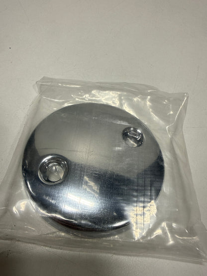 Signature Hardware 3-3/16 in. Solid Brass Overflow Plate with Two Screws in Chrome