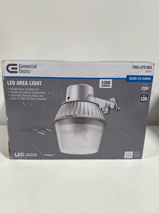 29-Watt LED Gray Dusk to Dawn Outdoor Barn Area Light, 4000K, 3300 Lumens