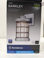 Westinghouse 6347800 Barkley 12" Tall LED Outdoor Wall Sconce Galvanized Steel Outdoor Lighting Wall Sconces