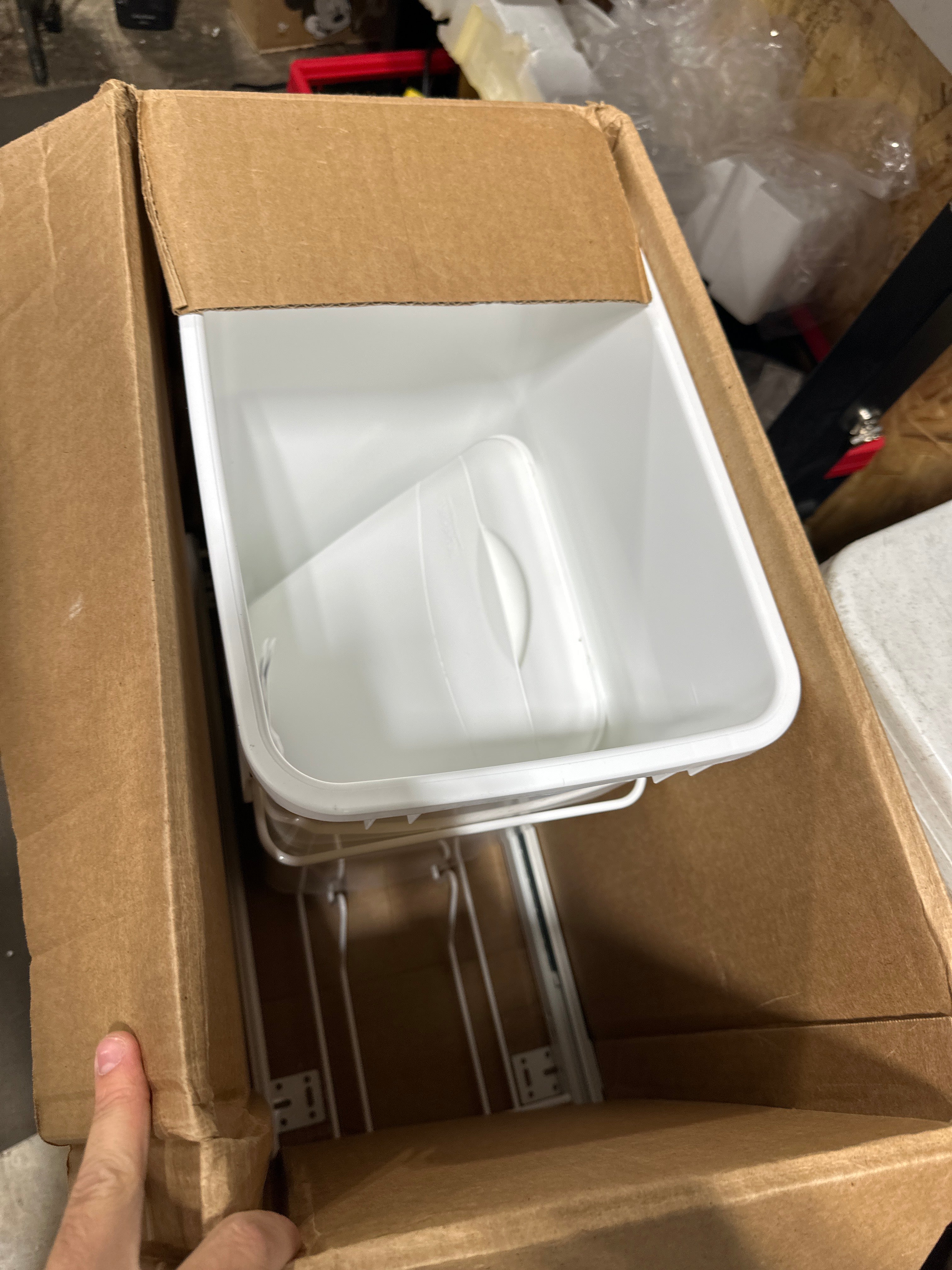 Rev-a-Shelf 35 QT Pullout Waste Container with Lid White - *Tools Hardware & Misc