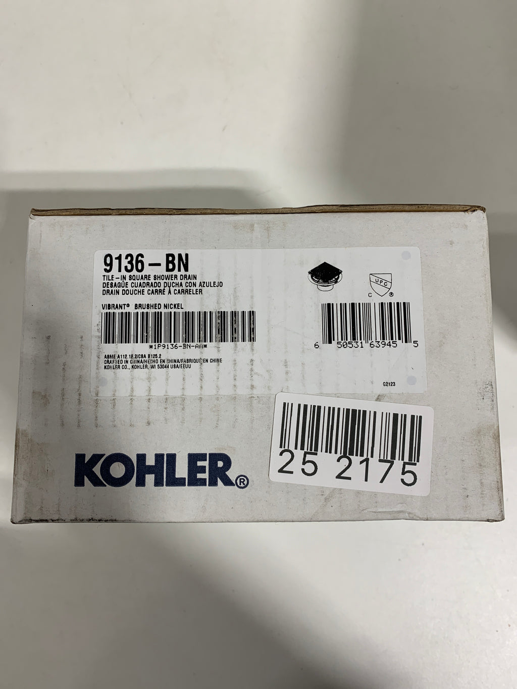 Kohler K-9136 Clearflo Square Design Tile-in Shower Drain Polished Nickel Showers Shower Drains Standard Drains
