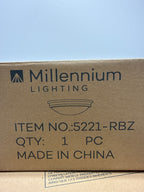 Millennium Lighting 10 1 Light Metal Flushmount Ceiling Light in Rubbed Bronze