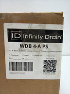 Infinity Drain WDB 4-a 4" X 4" Premium Center Drain Kit with Wedge Wire Pattern Decorative Plate – Includes ABS Bonded Flange Drain Body with 2" 3
