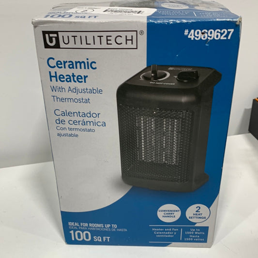 Utilitech Up to 1500-Watt Ceramic Compact Personal Indoor Electric Space Heater with Thermostat