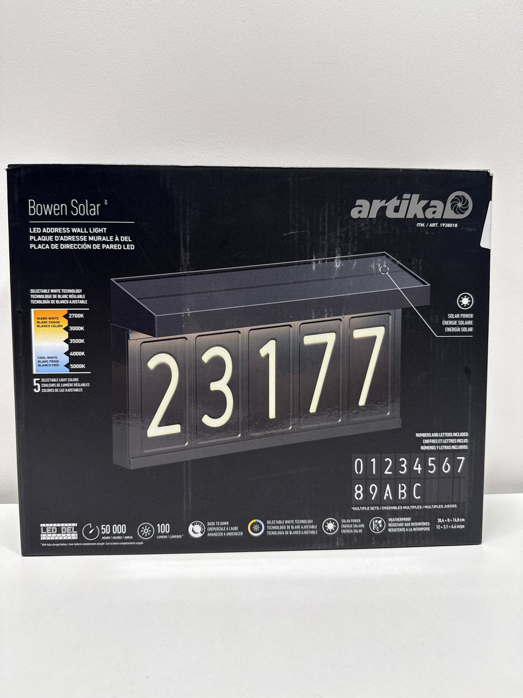 Artika Bowen Solar LED Address Wall Light