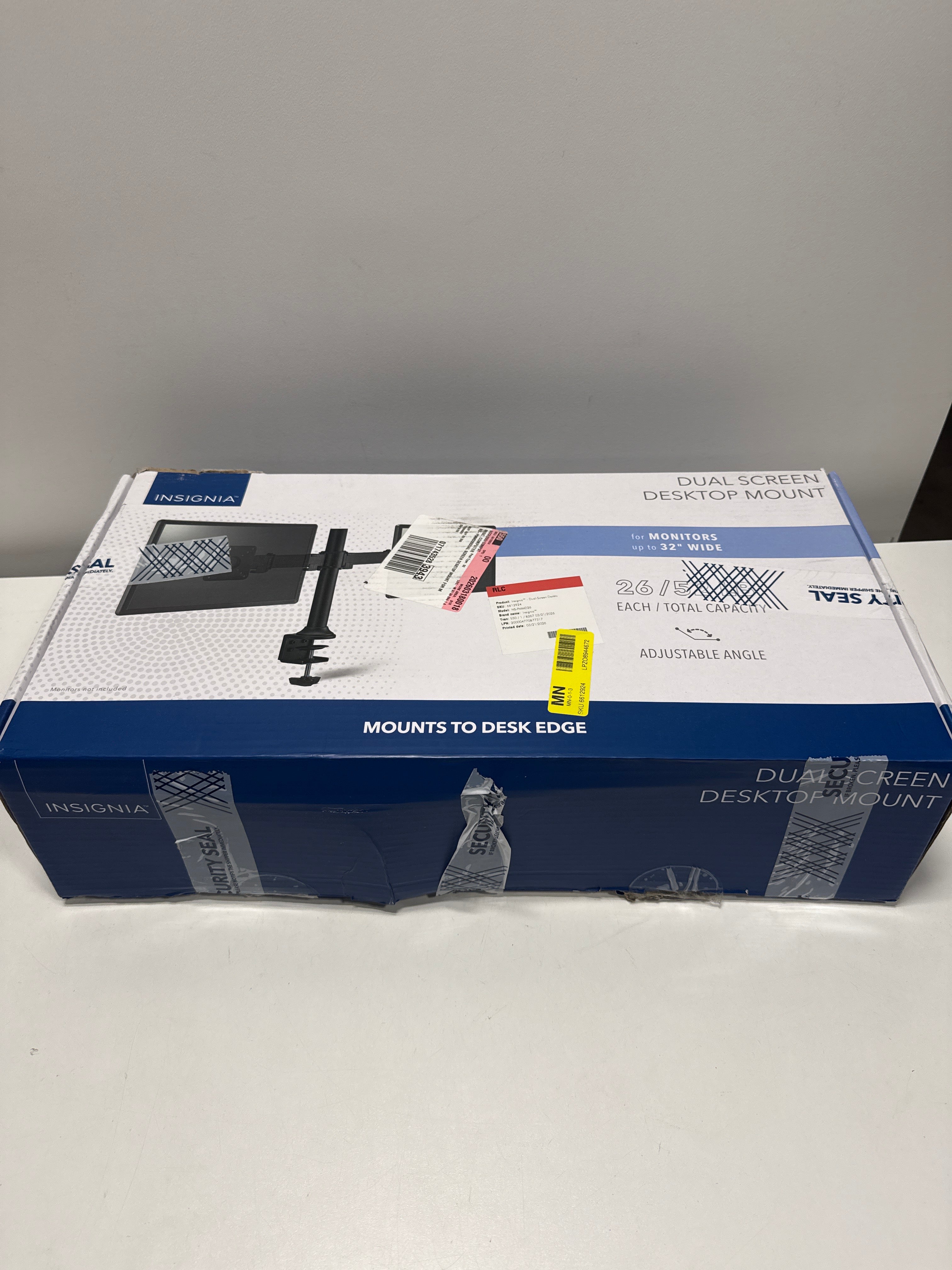 Insignia - Dual-Screen Desktop Mount for Monitors up to 32” Wide - Black