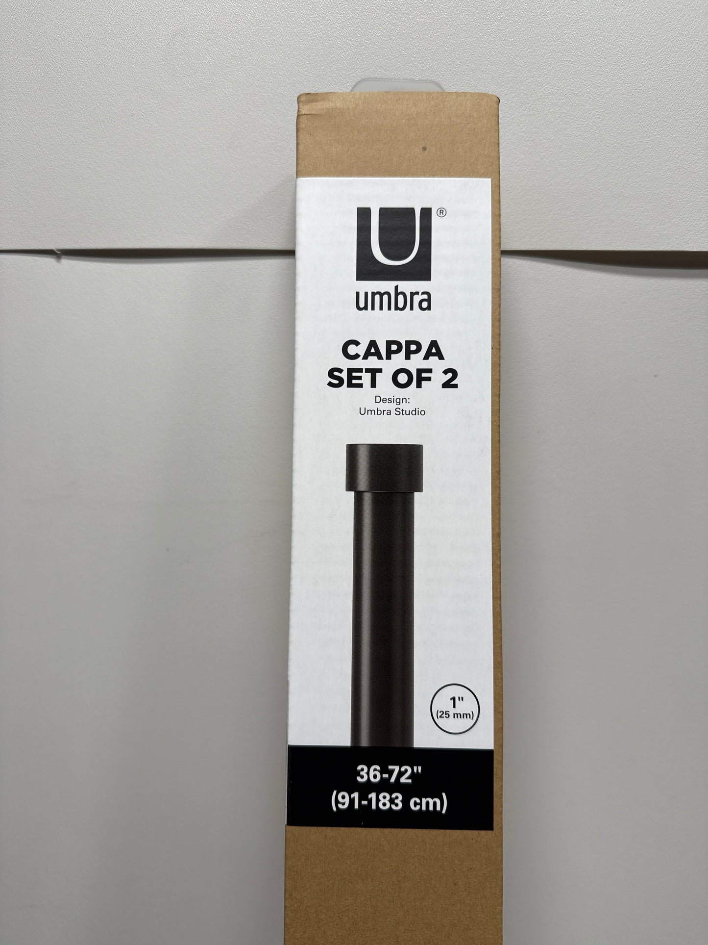 Umbra 1" Curtain Rod, 2-pack Black