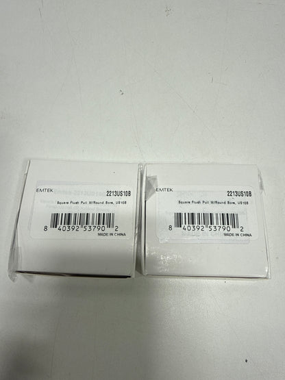 2 x Emtek 2213 Square 2-1/2 Inch Square Flush Door Pull Oil Rubbed Bronze - *Tools Hardware & Misc