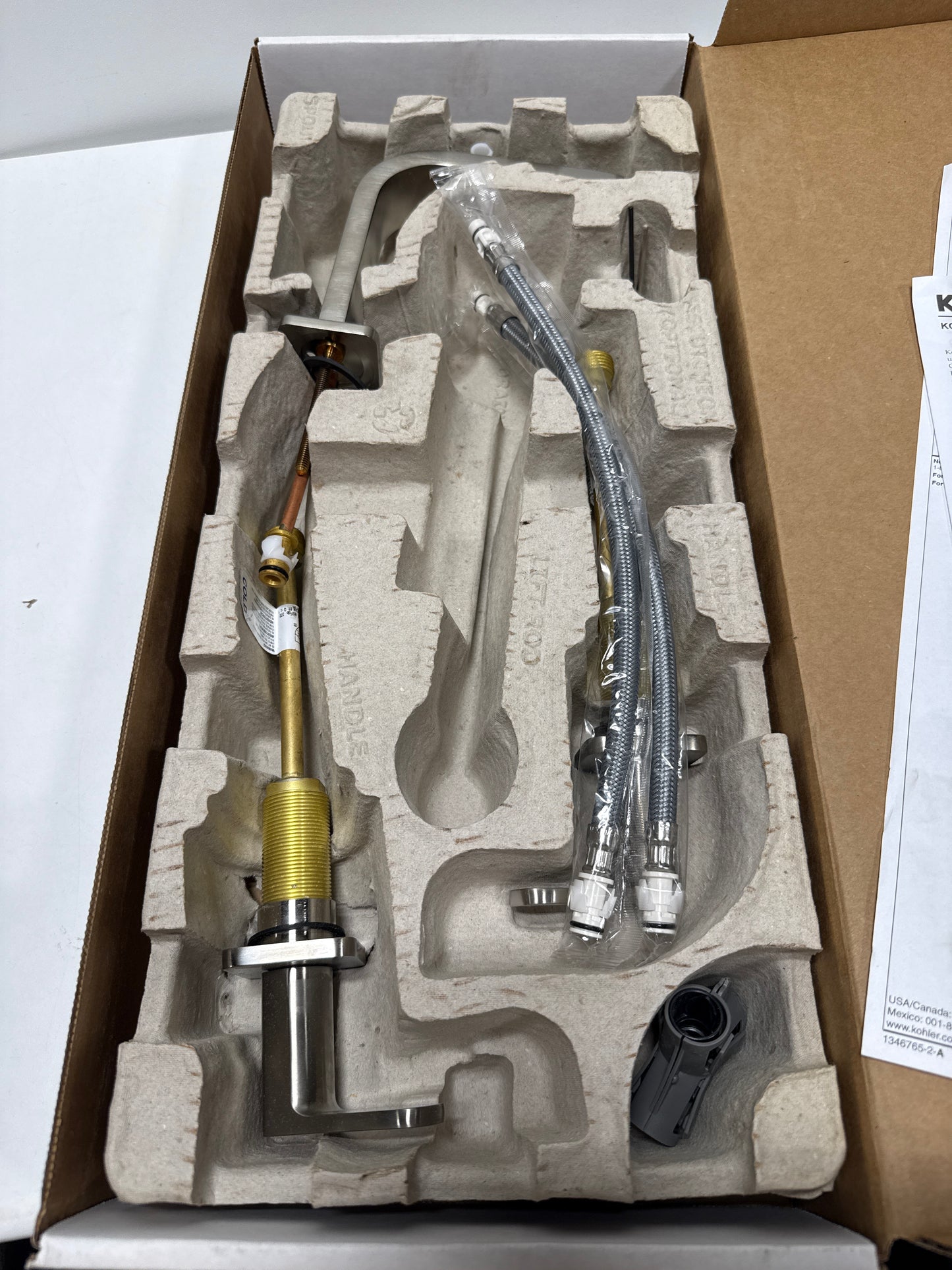 Kohler 23484-4-BN Parallel® Widespread Bathroom Sink Faucet, 1.2 gpm, Vibrant Brushed Nickel