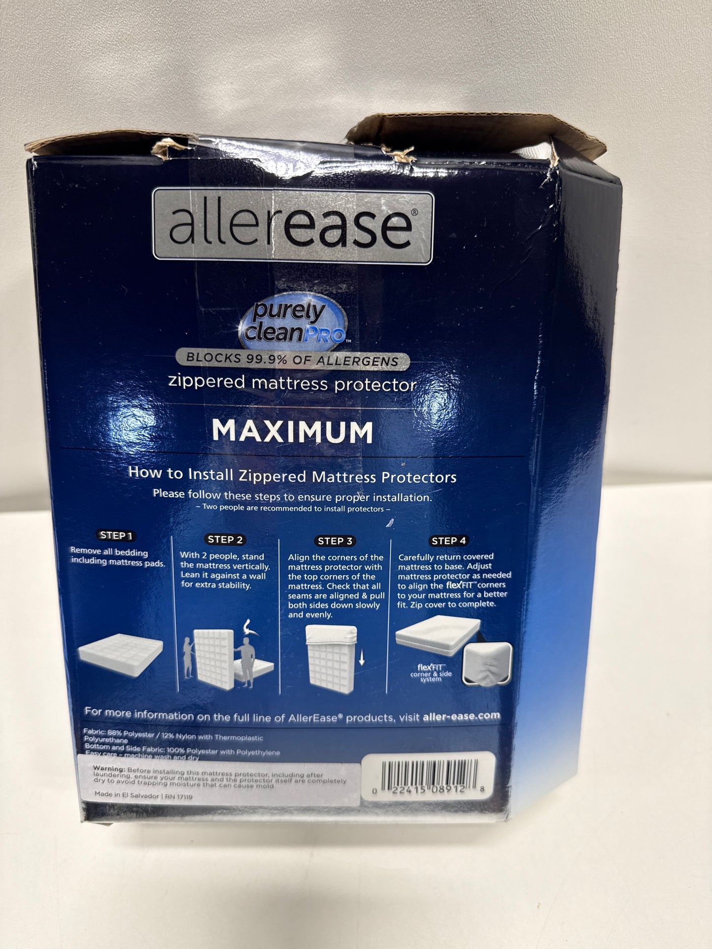 Allerease Full Maximum Waterproof Allergy and Bedbug Protection Zippered Mattress Protector: Moisture-Wicking, 14" Depth