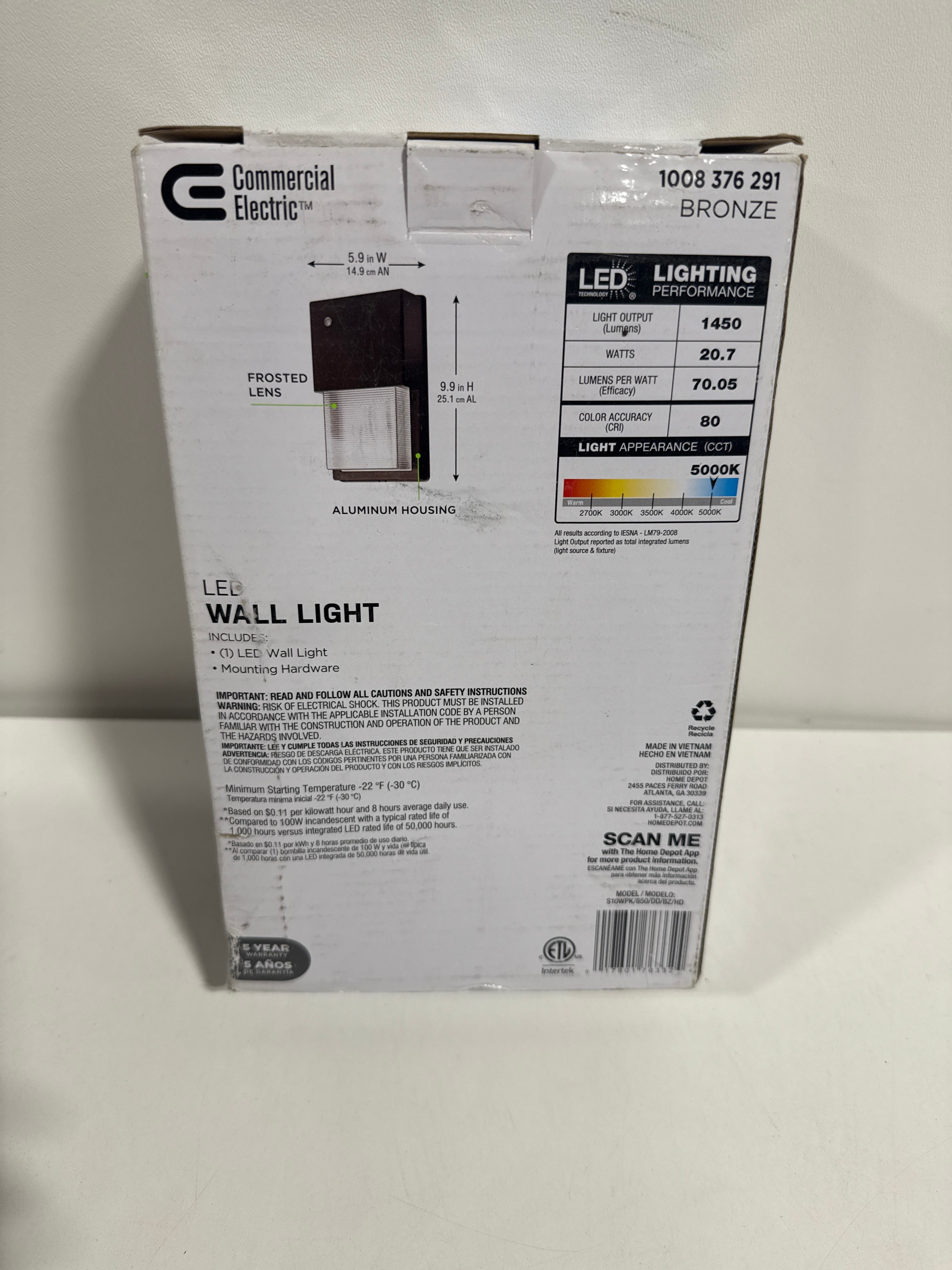 Commercial Electric LED Photocell Sensor Bronze 100-Watt Equivalent 5000K - *Lighting & Electrical
