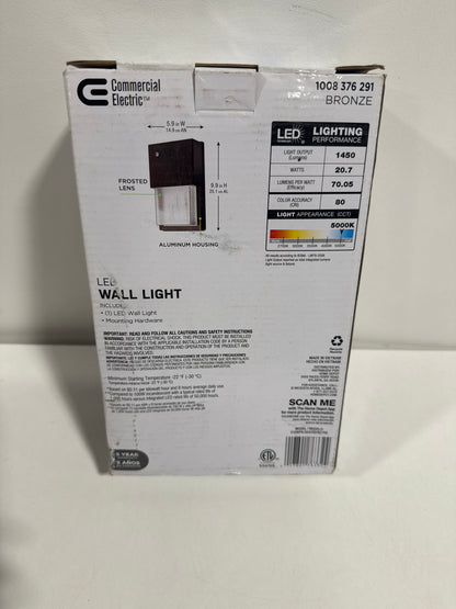 Commercial Electric LED Photocell Sensor Bronze 100-Watt Equivalent 5000K