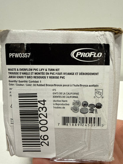 Proflo Pfwo357 1-1/2 Lift and Turn Tub Drain Kit - - Bronze