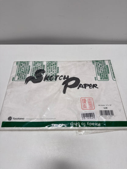 Yasutomo Kozo Sketch Pad, 12 1/8" X 18 1/18", 50 Sheets