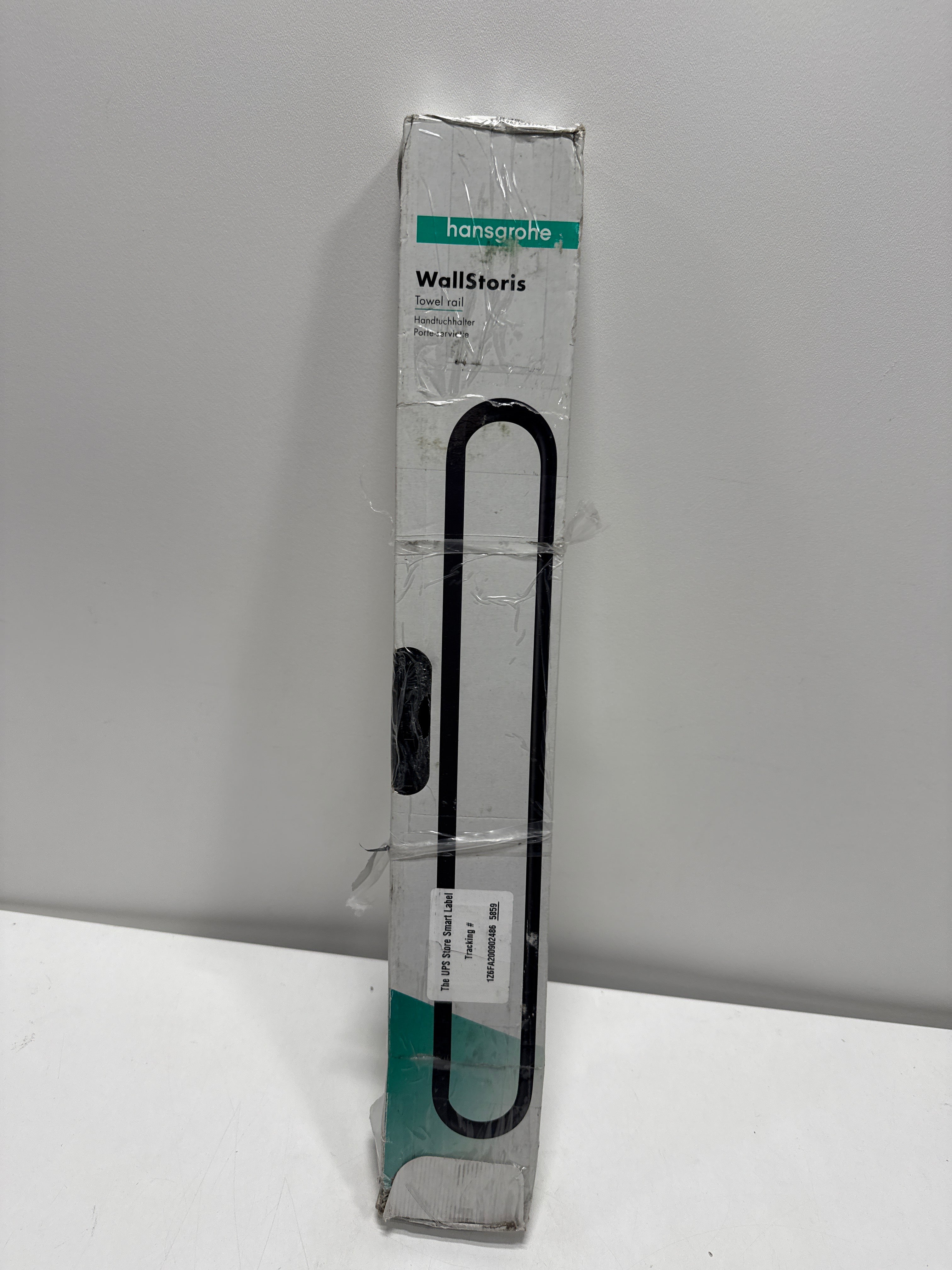 hansgrohe WallStoris Modern Towel Bar in Matte Black, 27926670