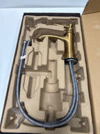 Signature Hardware 948570 Beasley 1.2 GPM Single Hole Bathroom Faucet with Pop-up Drain Assembly Brushed Gold