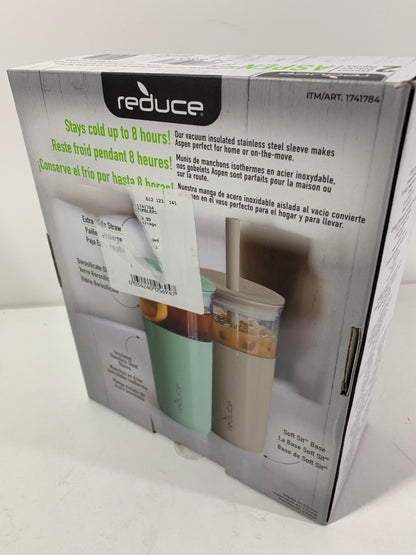 Reduce Vacuum Insulated Glass Tumblers Stainless Steel Sleeves 2 Pack