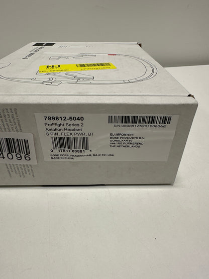 Bose - ProFlight Series 2 Bluetooth Noise-Cancelling in-Ear Aviation Headset with 6-pin Lemo Plug - Black