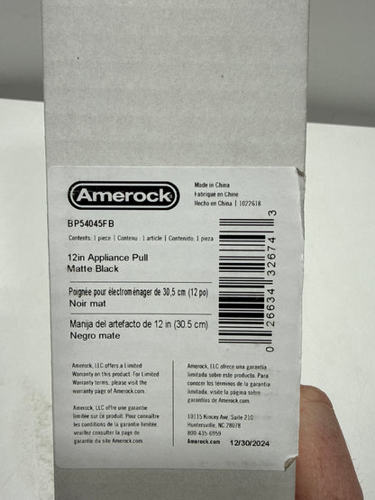 Amerock BP54045FB | Matte Black Appliance Pull | 12 inch (305mm) Center-to-Center Cabinet Handle | Monument | Furniture Hardware