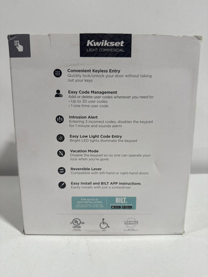 Kwikset 955KNL-S SmartCode 955 Electronic Keypad Entry Leverset with Kingston Lever Satin Nickel