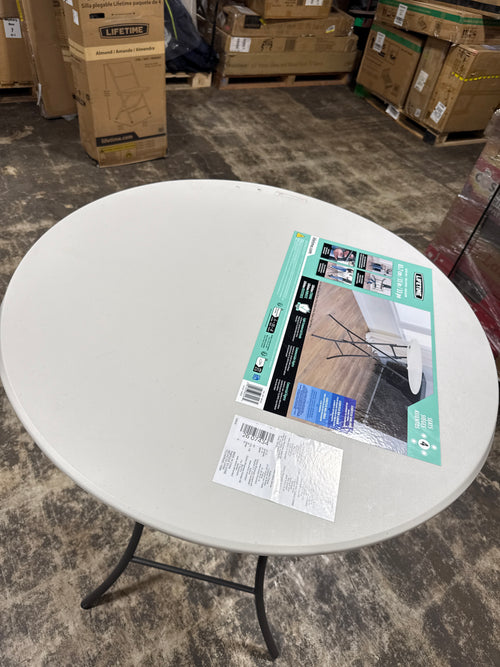 Crack Lifetime Bistro Table, Round, 33" Diameter, Almond