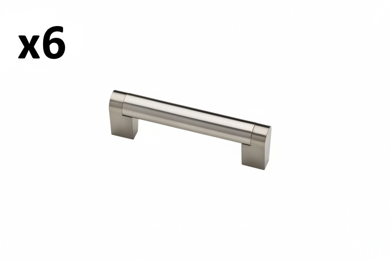 6 x Stratford 3-3/4 in. (96 Mm) Modern Cabinet Drawer Bar Pull in Stainless Steel