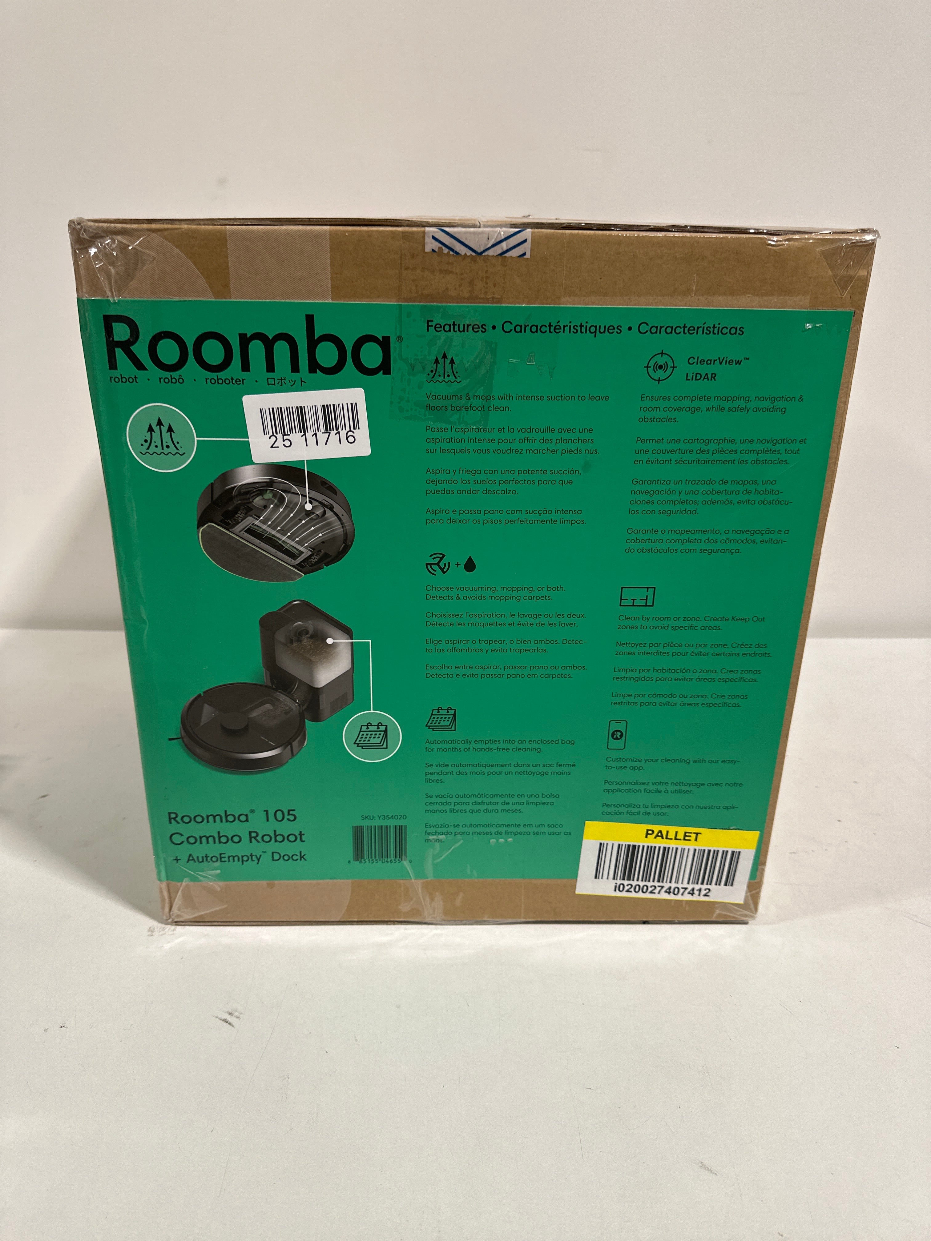 IRobot - Roomba 105 Combo Vacuum & Mop + AutoEmpty Dock - *Vacuums & Carpet Cleaners