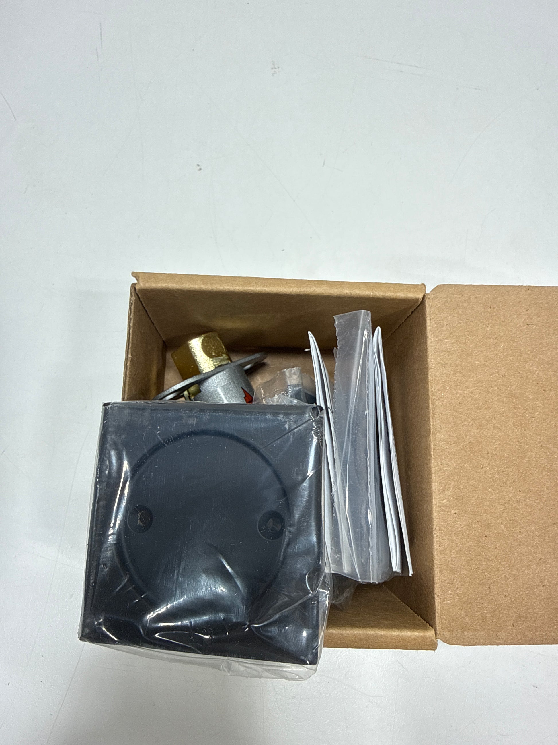 Emtek 2134US19 Square Pocket Door Tubular Lock with Passage Strike Plate - Flat Black Finish - *Tools Hardware & Misc