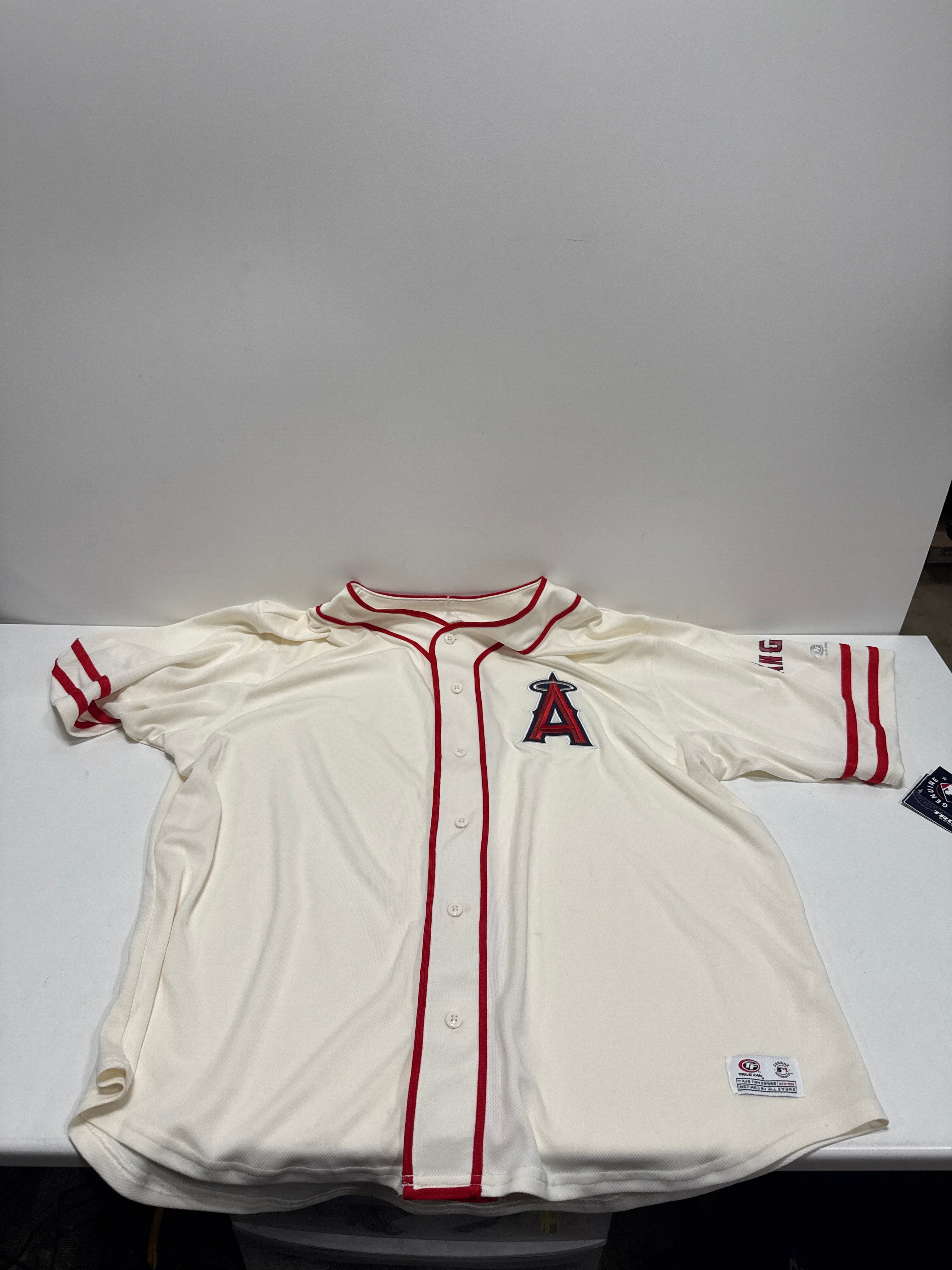 MLB Los Angeles Angels Men's Vintage Button Down Jersey - XXL