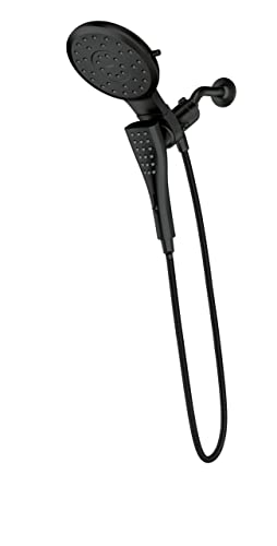 Moen Verso Matte Black Eight-Function 7’’ Wide Spray Shower Head and Detachable Handshower Combo with 72’’ Hose