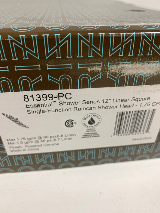 Brizo 81399 Essential 1.75 GPM 12" Single Function Square Metal Raincan Shower Head Chrome
