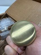 Scratch Baldwin PV.ROU.TRR Round Privacy Door Knob with Round Rose Lifetime Satin Brass