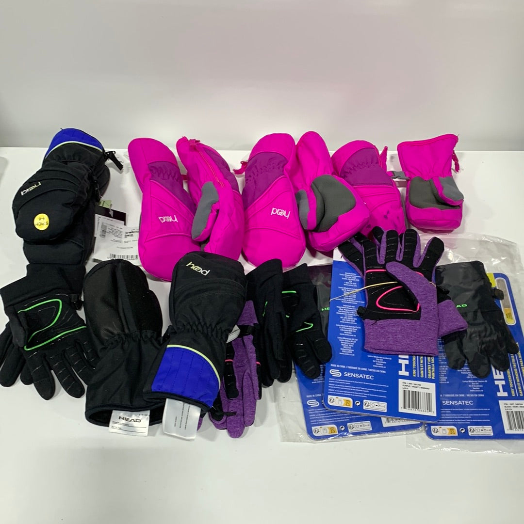 Lot of 11 HEAD Kids Winter Hybrid Gloves