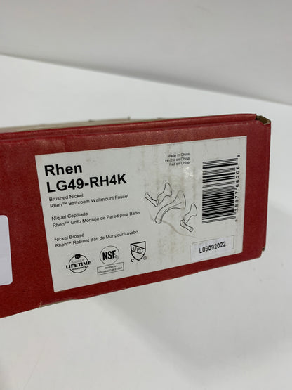 Pfister LG49-RH4 Rhen 1.2 GPM Wall Mounted Widespread Bathroom Faucet Brushed Nickel