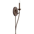Quorum 5650-1-86 Traditional One Light Wall Mount from Brooks Collection in Bronze/Dark Finish,