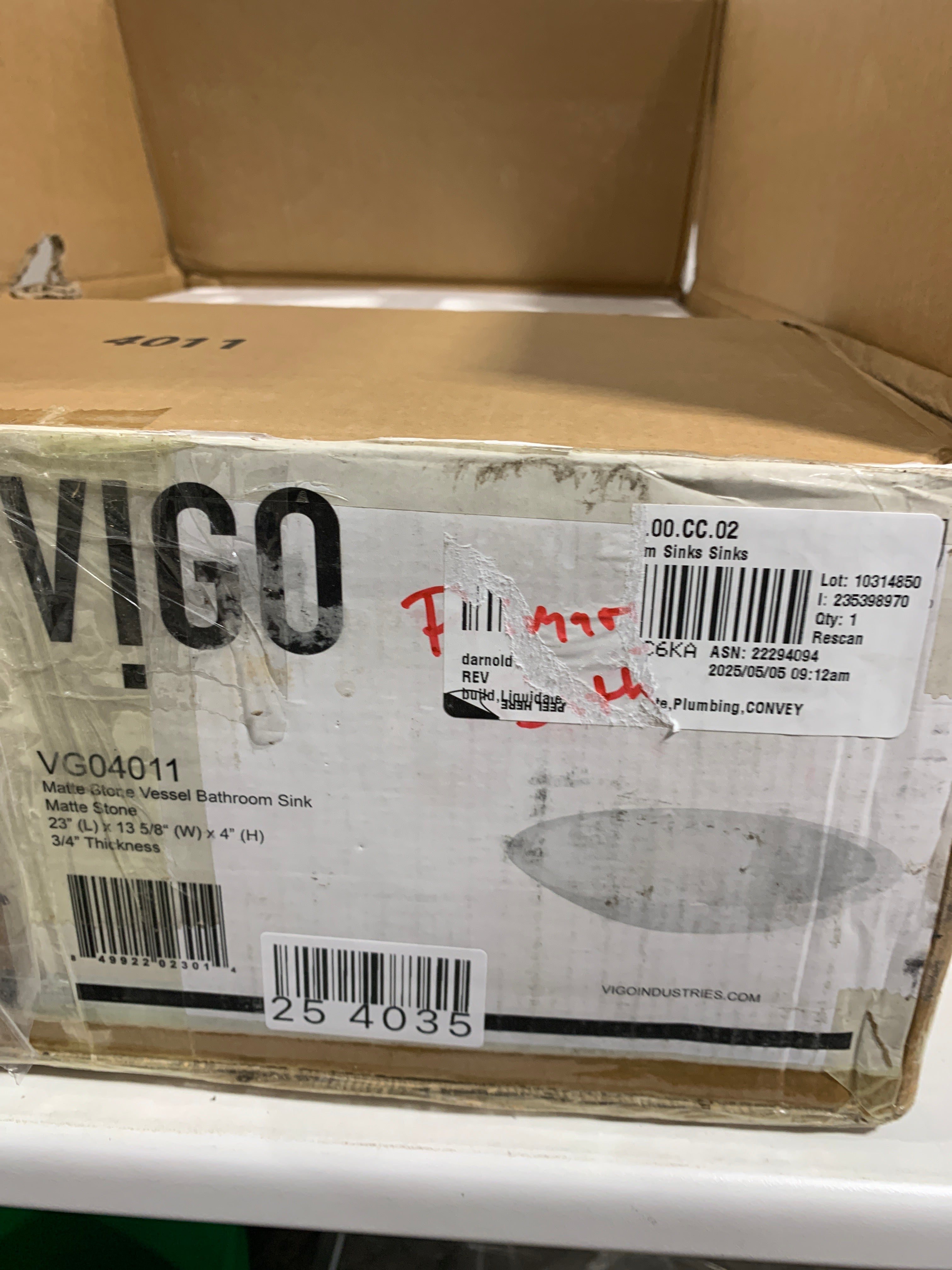 VIGO Wisteria 23’’L x 14’’W x 4’’H Over the Counter Matte Stone Oval Vessel Bathroom Sink in White -VG04011 - *Plumbing