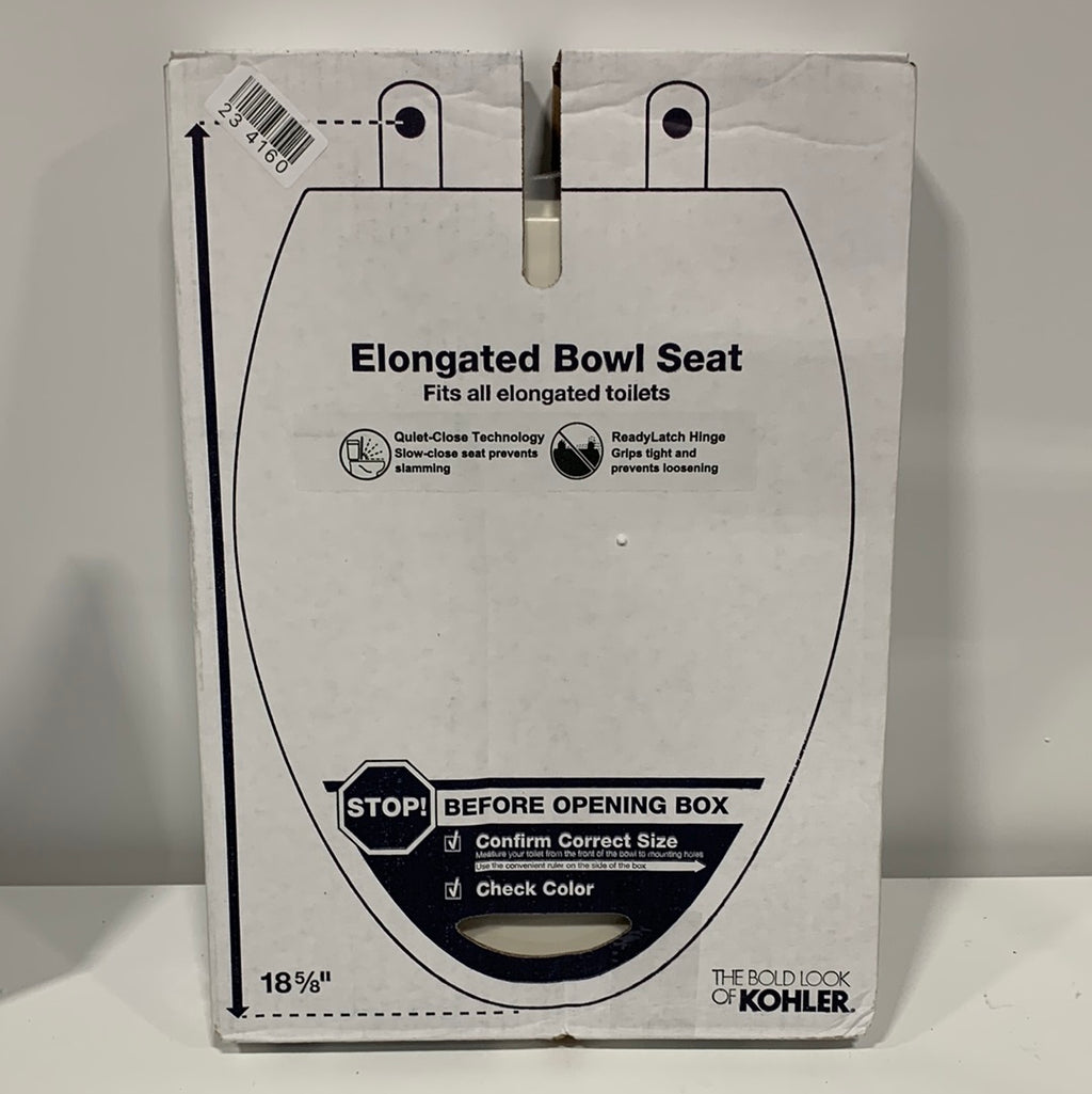 Kohler K-4636-RL Cachet Elongated Closed-Front Toilet Seat Biscuit - toilet