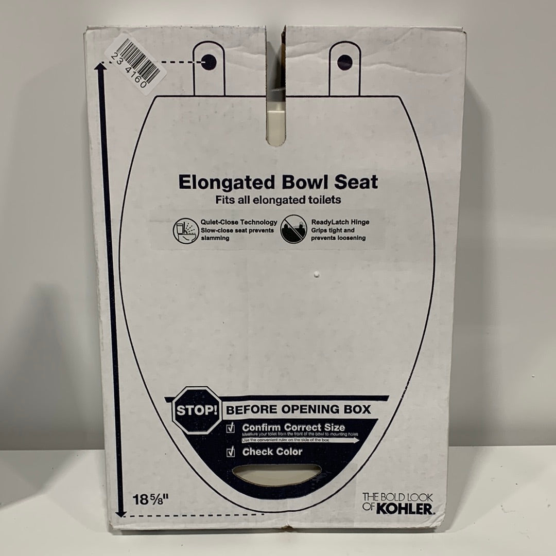 Kohler K-4636-RL Cachet Elongated Closed-Front Toilet Seat Biscuit - toilet