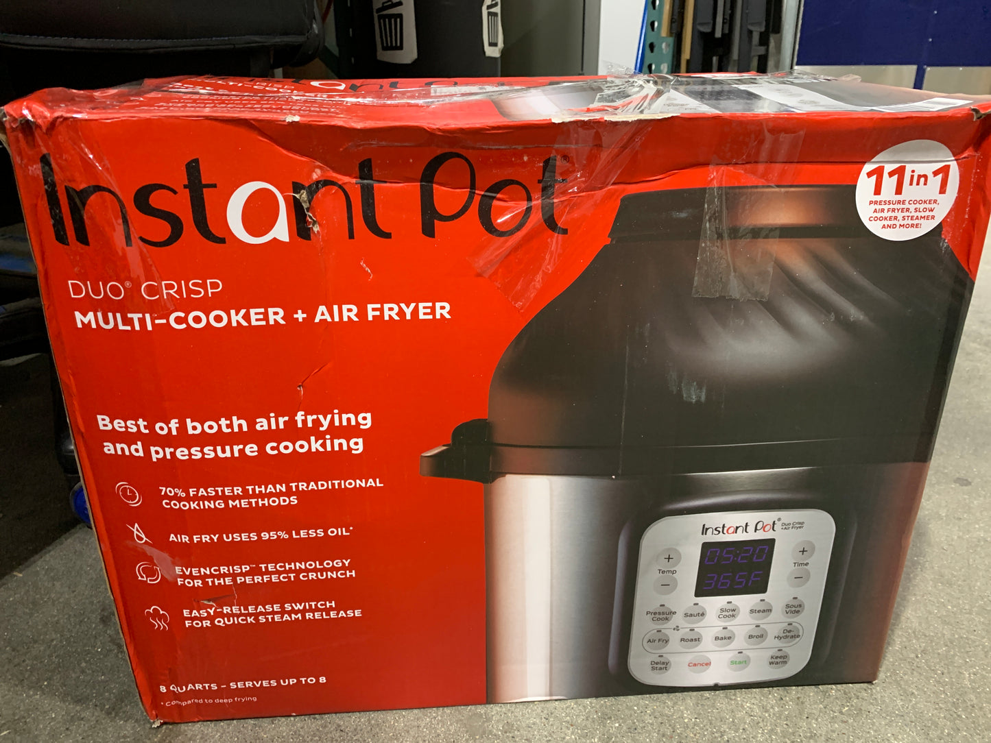 Used See Desc  Instant Pot - 8 Quart Duo Crisp 11-in-1 Electric Pressure Cooker with Air Fryer - Stainless Steel/Silver