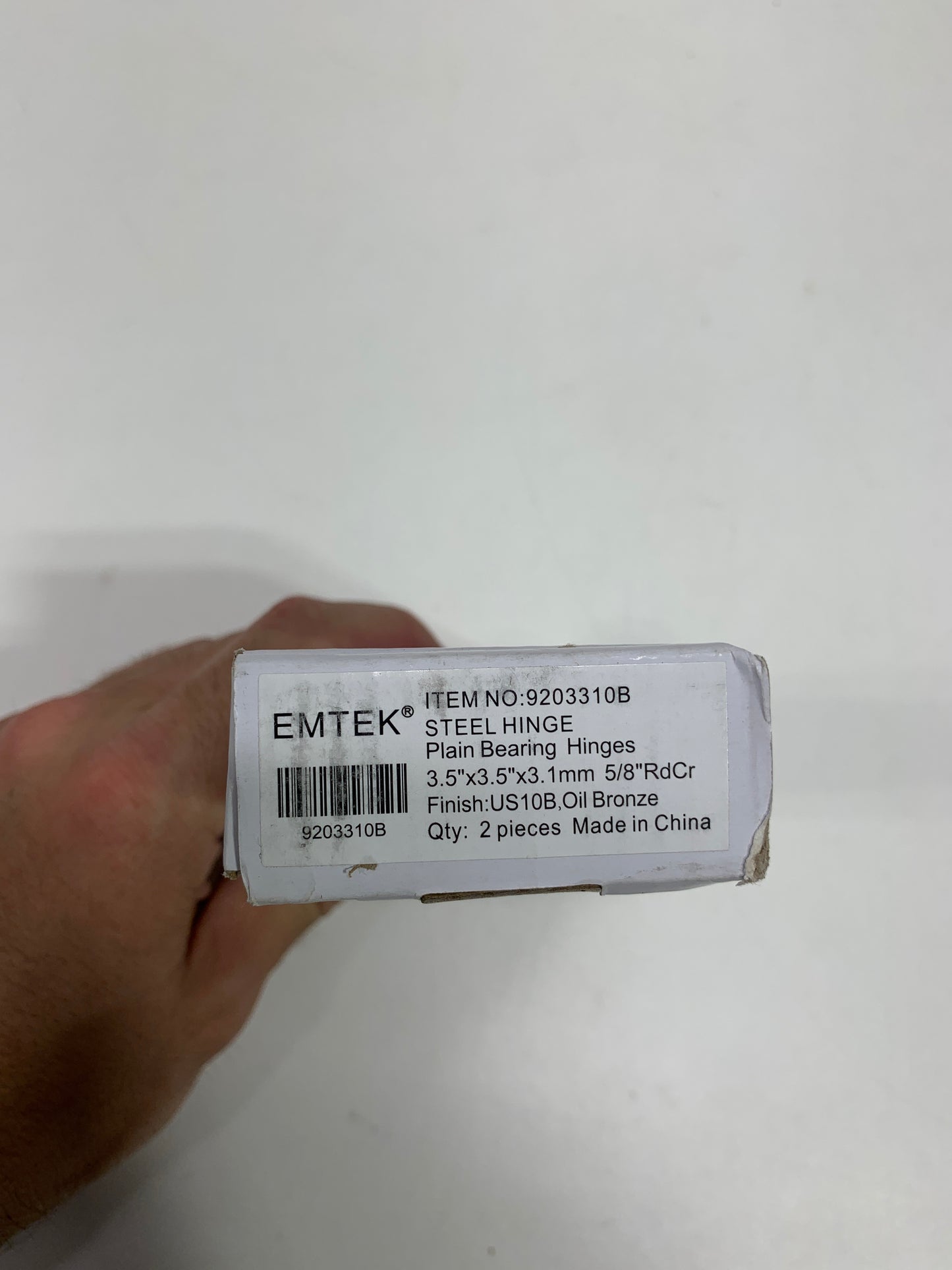 Emtek 3-1/2" x 3-1/2" Plated Steel Heavy Duty 5/8" Radius Round Corner Plain Bearing Hinges - Pair