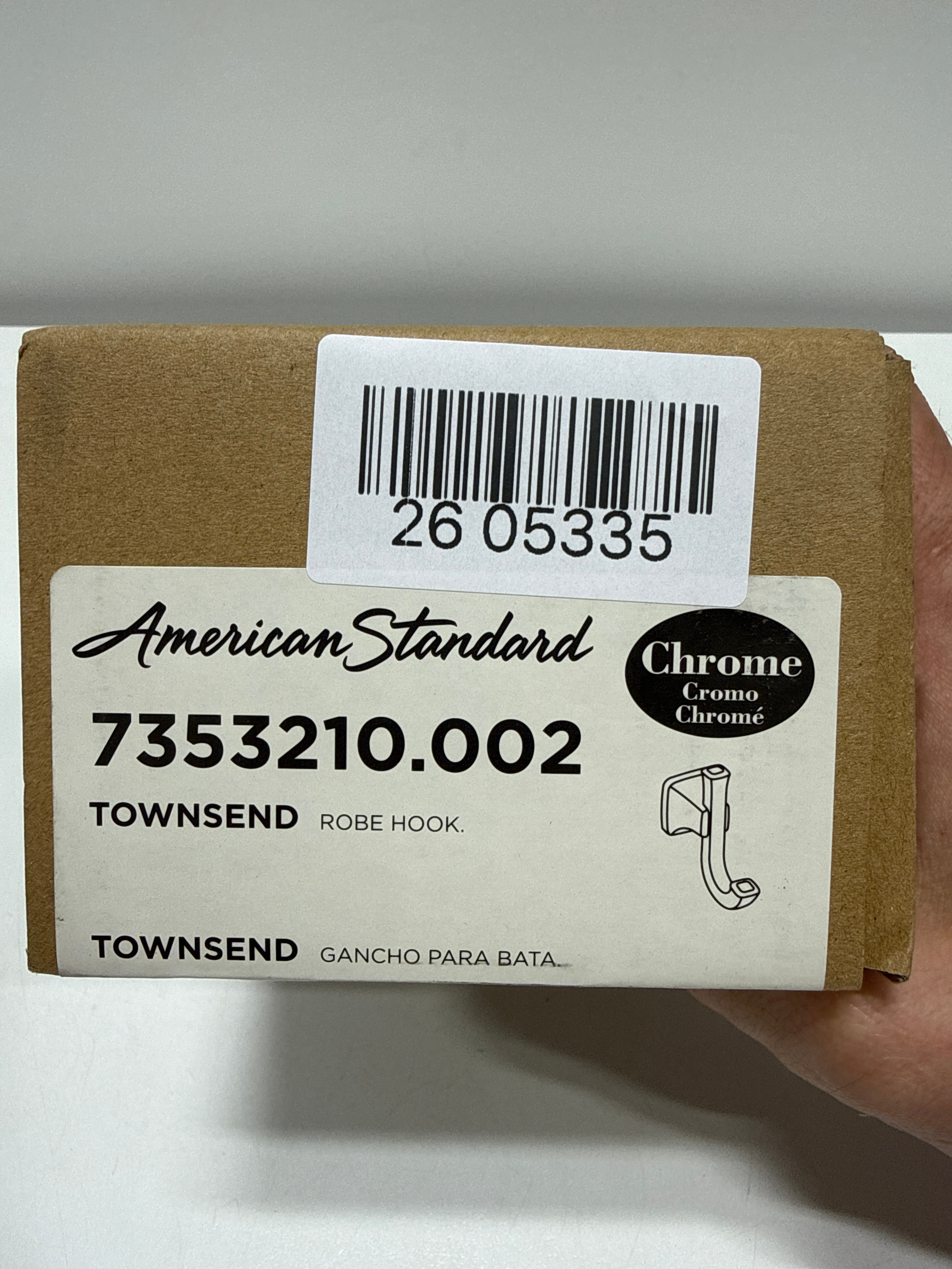 American Standard Townsend Double Robe Hook Hardware Hooks Polished Chrome
