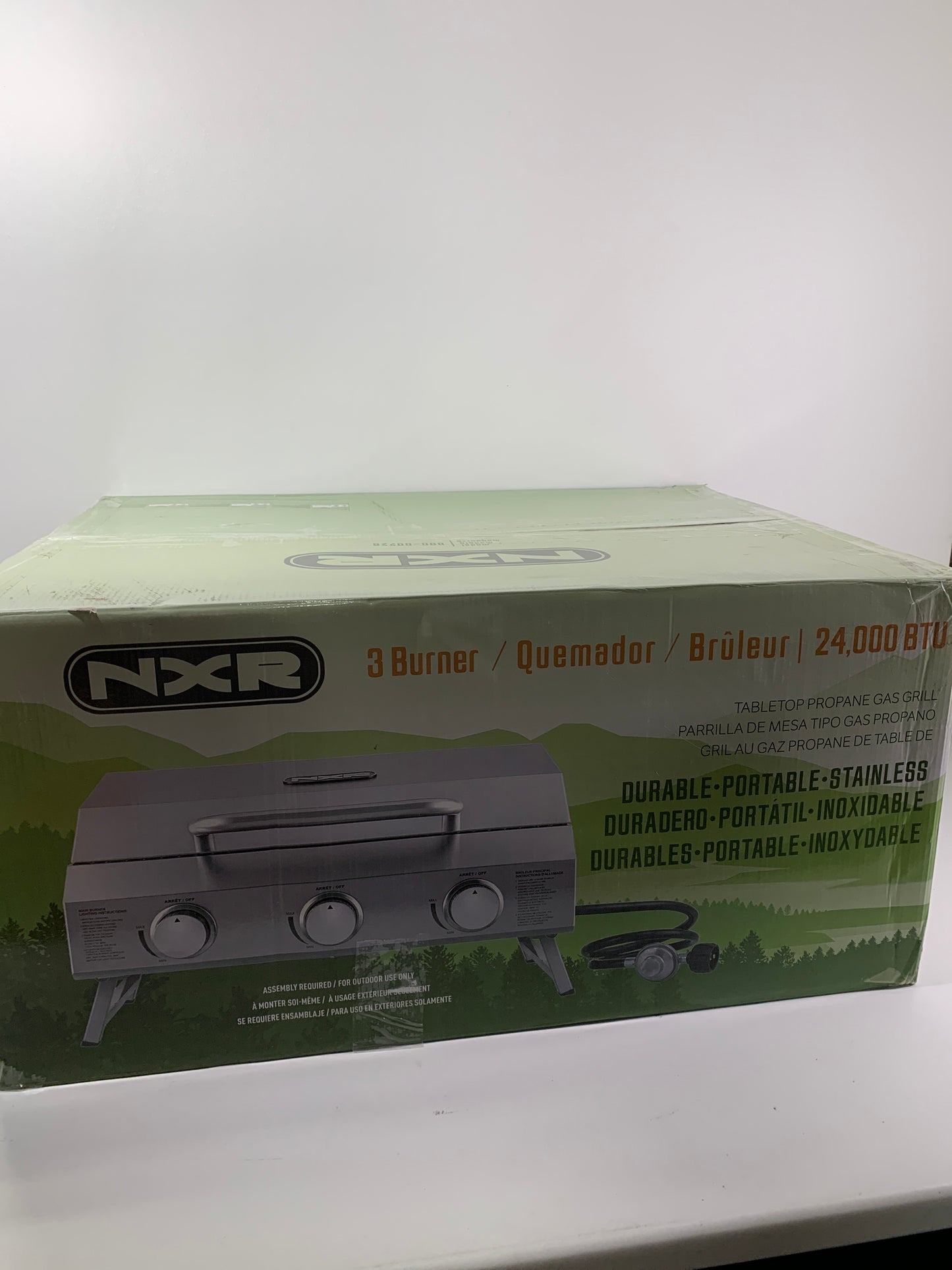 NXR 3 Burner Portable Gas Grill. Stainless Steel 24,000 BTU. Cooking Space 312 sq. in. Review as a 4.7 Starts product. Grill Style Portable., 880-0022B