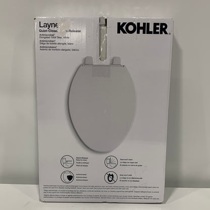 Kohler Layne Quiet Close Quick Release Elongated Antimicrobial Toilet Seat White