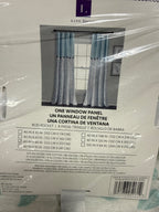 Pair Linen Button 40 in. W X 84 in. L Botanical Garden Light Filtering Window Curtain Panels Blue/Gray