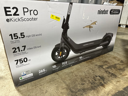Segway - E2 Pro Electric Scooter w/21.7 miles Max Operating Range & 18.6 mph Max Speed - Black