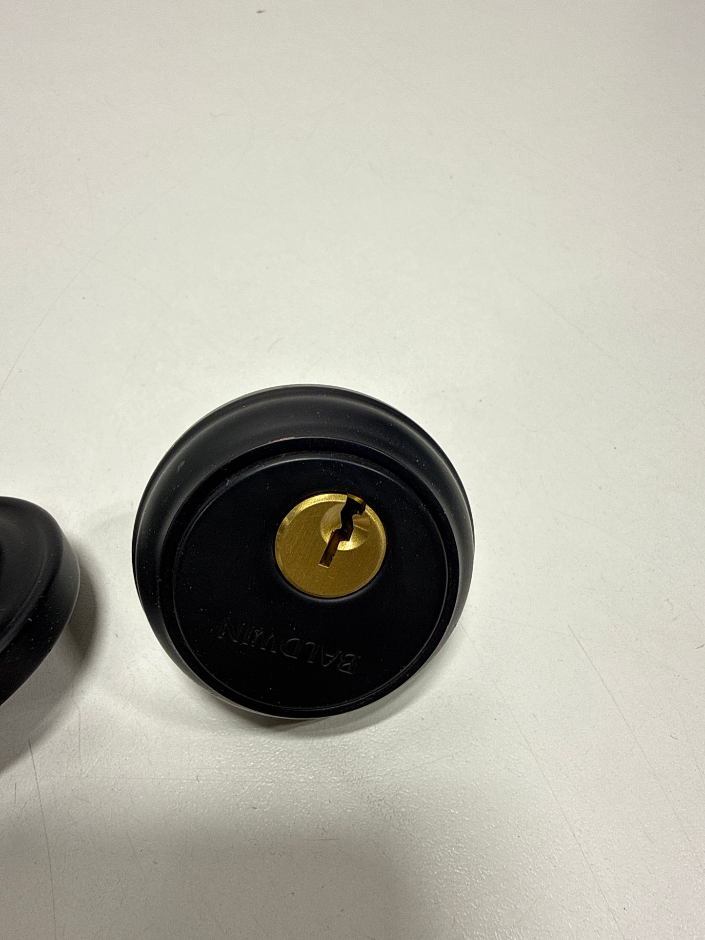 Scratch Baldwin 8031 Traditional Solid Brass Single Cylinder Keyed Entry Deadbolt from the Estate