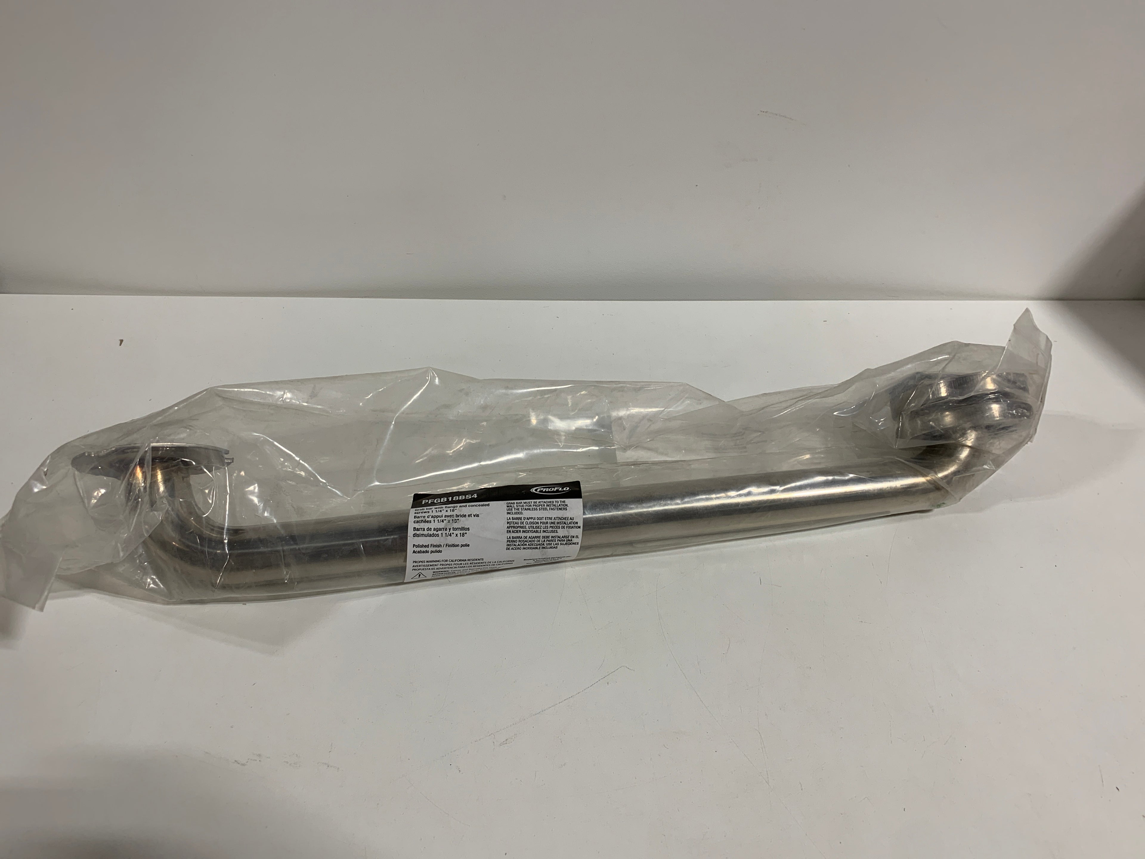 PROFLO PFGB18BS4 18’’ Stainless Steel Grab Bar Polished Chrome - *Tools Hardware & Misc