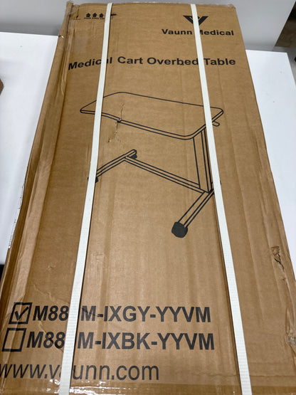Damage Vaunn Medical Adjustable Overbed Bedside Table with Wheels (Hospital and Home Use)