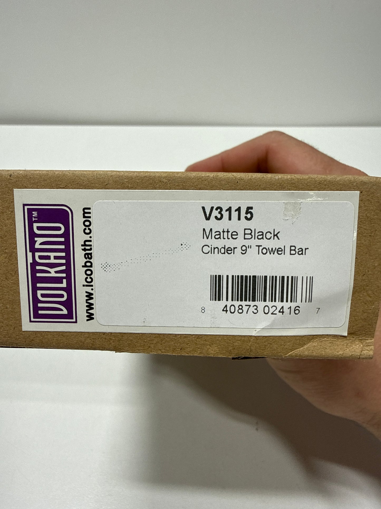 ICO Bath V311 Volkano Cinder 9" Towel Bar Matte Black