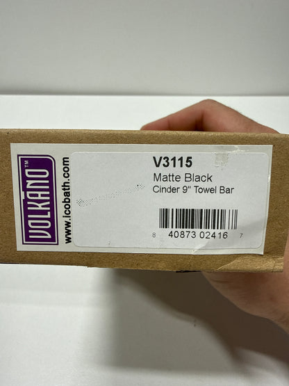 ICO Bath V311 Volkano Cinder 9" Towel Bar Matte Black